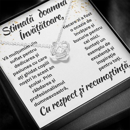 Cadou pentru doamna Învățătoare - Colier Nodul Iubirii Apreciere