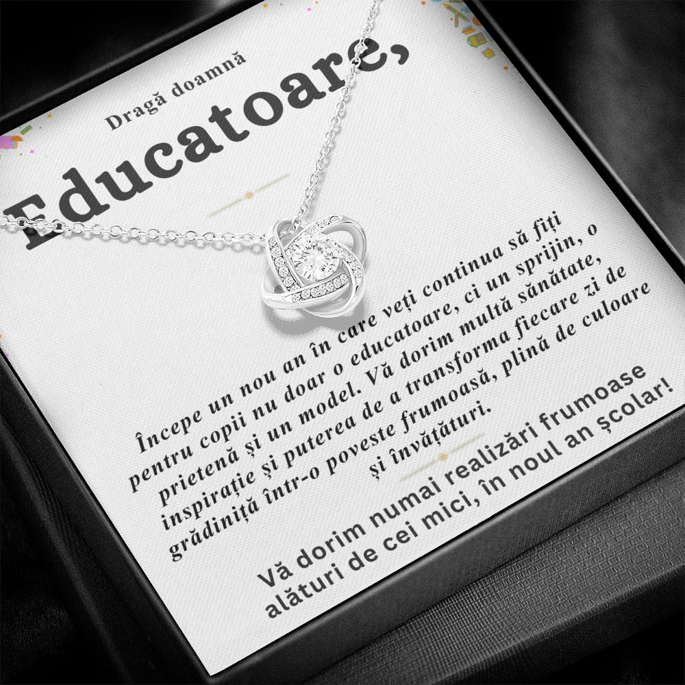 Cadou Doamna Educatoare - Colier Nodul Iubirii Început de An Școlar