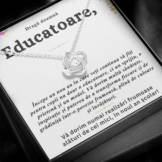 Cadou Doamna Educatoare - Colier Nodul Iubirii Început de An Școlar