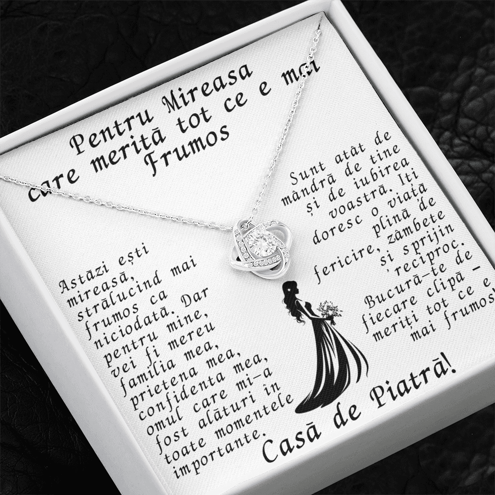 Cadou pentru Mireasă – Colier Elegant cu Mesaj Personalizat