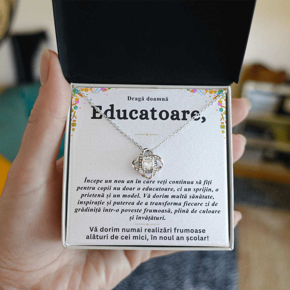 Cadou Doamna Educatoare - Colier Nodul Iubirii Început de An Școlar