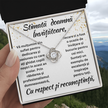 Cadou pentru doamna Învățătoare - Colier Nodul Iubirii Apreciere