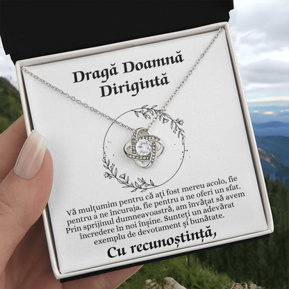 Cadou pentru Doamna Dirigintă - Colier Nodul Iubirii Mulțumire