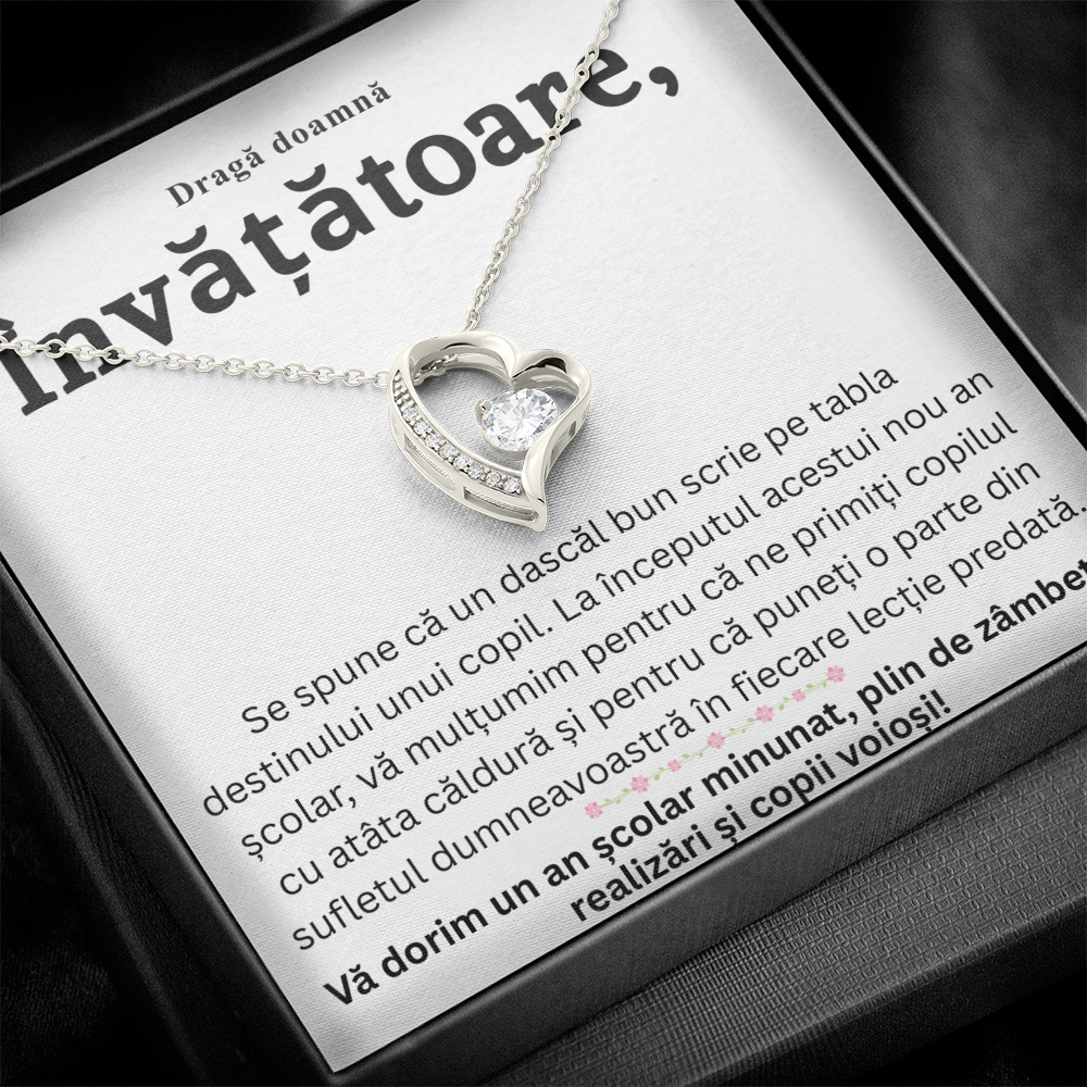 Cadou doamna Învățătoare – Set Bijuterie și Felicitare cu Mesaj Început de An