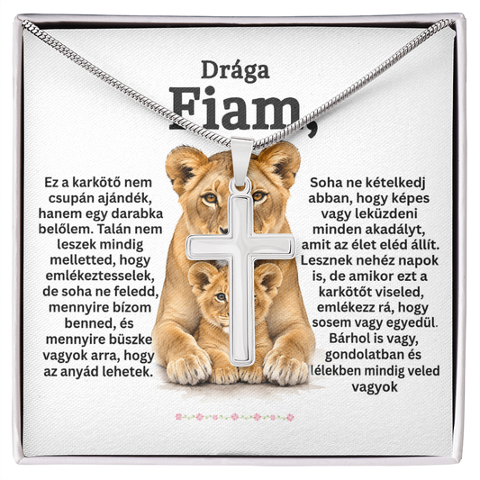 Anyai szeretettel fiamnak – Kereszt medálos nyaklánc