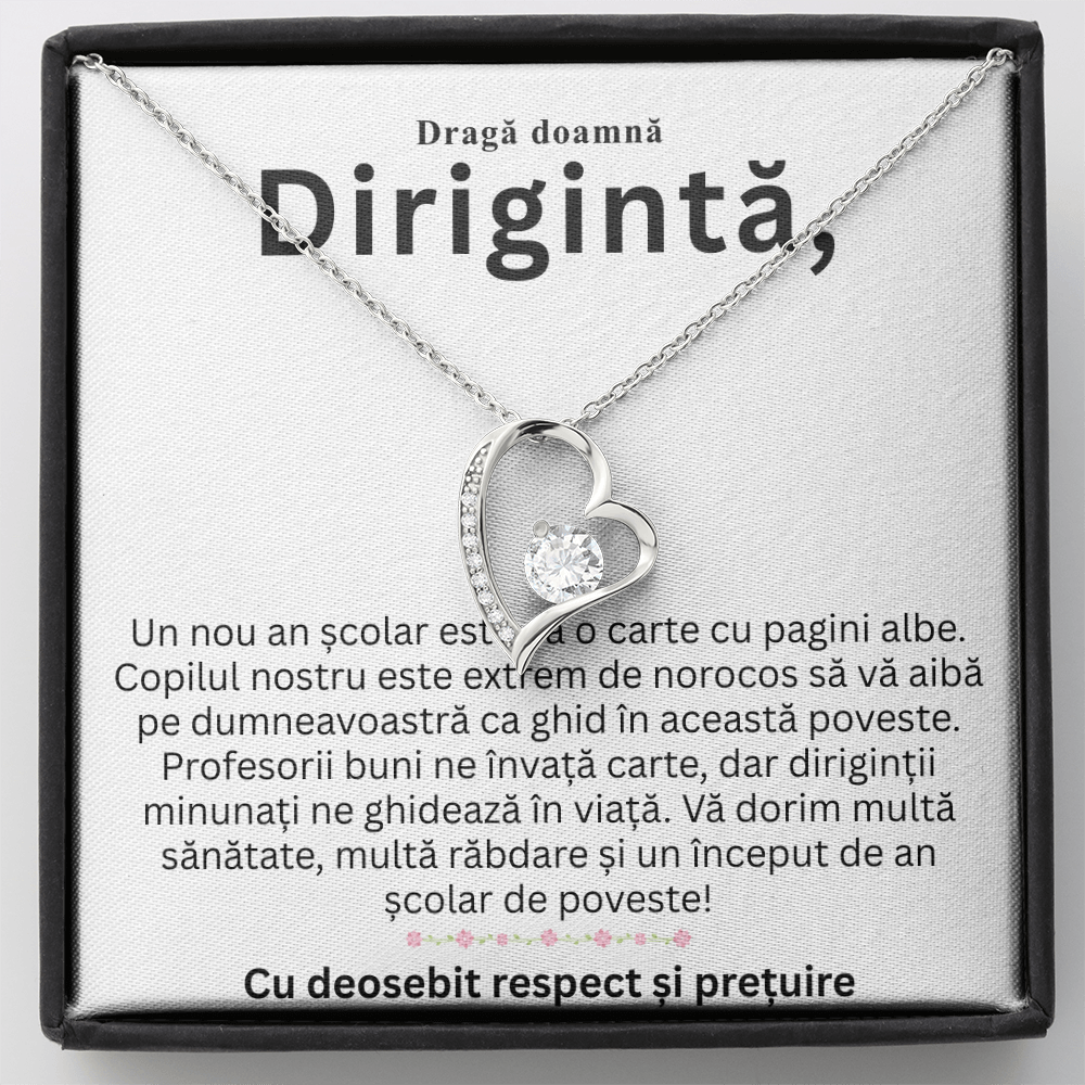 Cadou doamna Dirigintă- Lănțișor Pandantiv Inimă